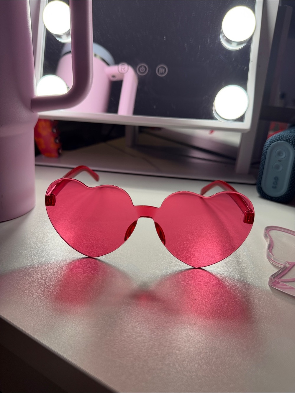Pink Heart-Shaped Sunglasses
